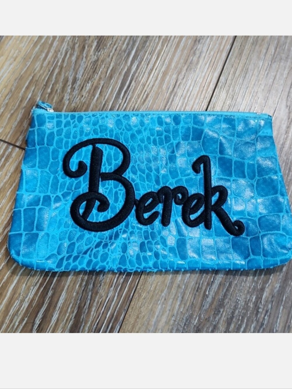 NWOT Berek Blue Black Turquoise Toiletry Makeup Cosmetic Travel Bag